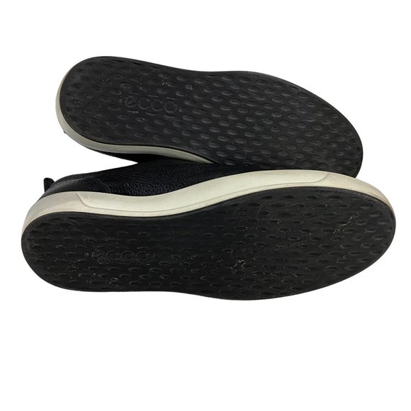 ECCO Sneakers Walking Shoes Mens Size 44 (US 10-10.5) Black Leather Lace Up - Picture 7 of 10